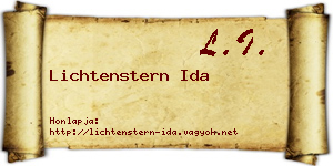 Lichtenstern Ida névjegykártya