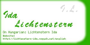 ida lichtenstern business card